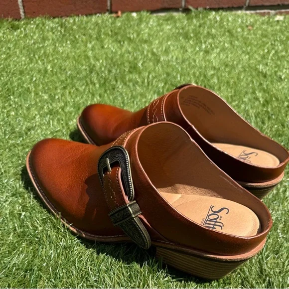 Söfft Adara Italian Leather Mules • Bourbon • US 9 • 2″ Heel • Arch Support - Picture 12 of 16